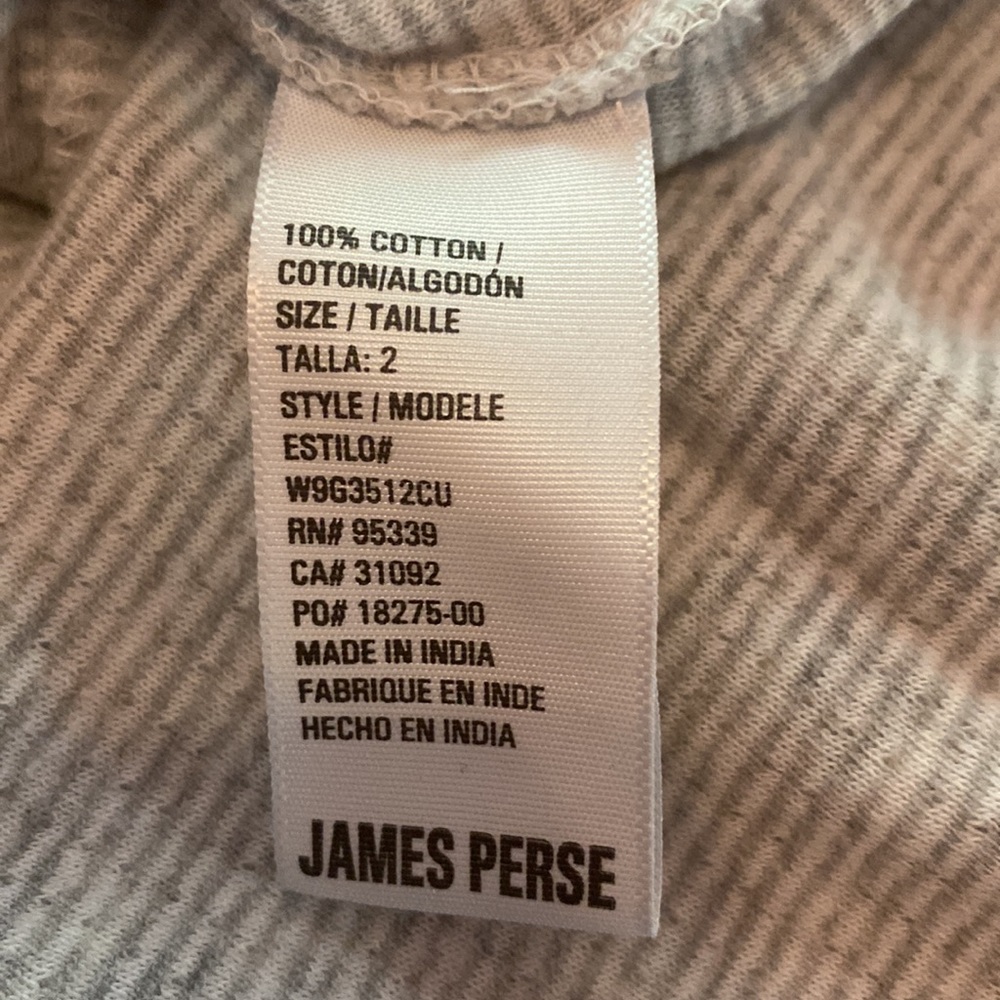 James Perse Standard striped gray white raglan sleeve hooded M cotton sweatshirt - Picture 14 of 15
